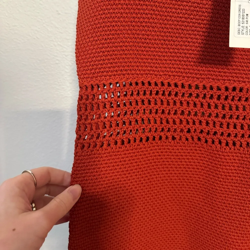 NWT Rebecca Taylor Crochet Body Con Mini Dress in Pomodoro - Image 5
