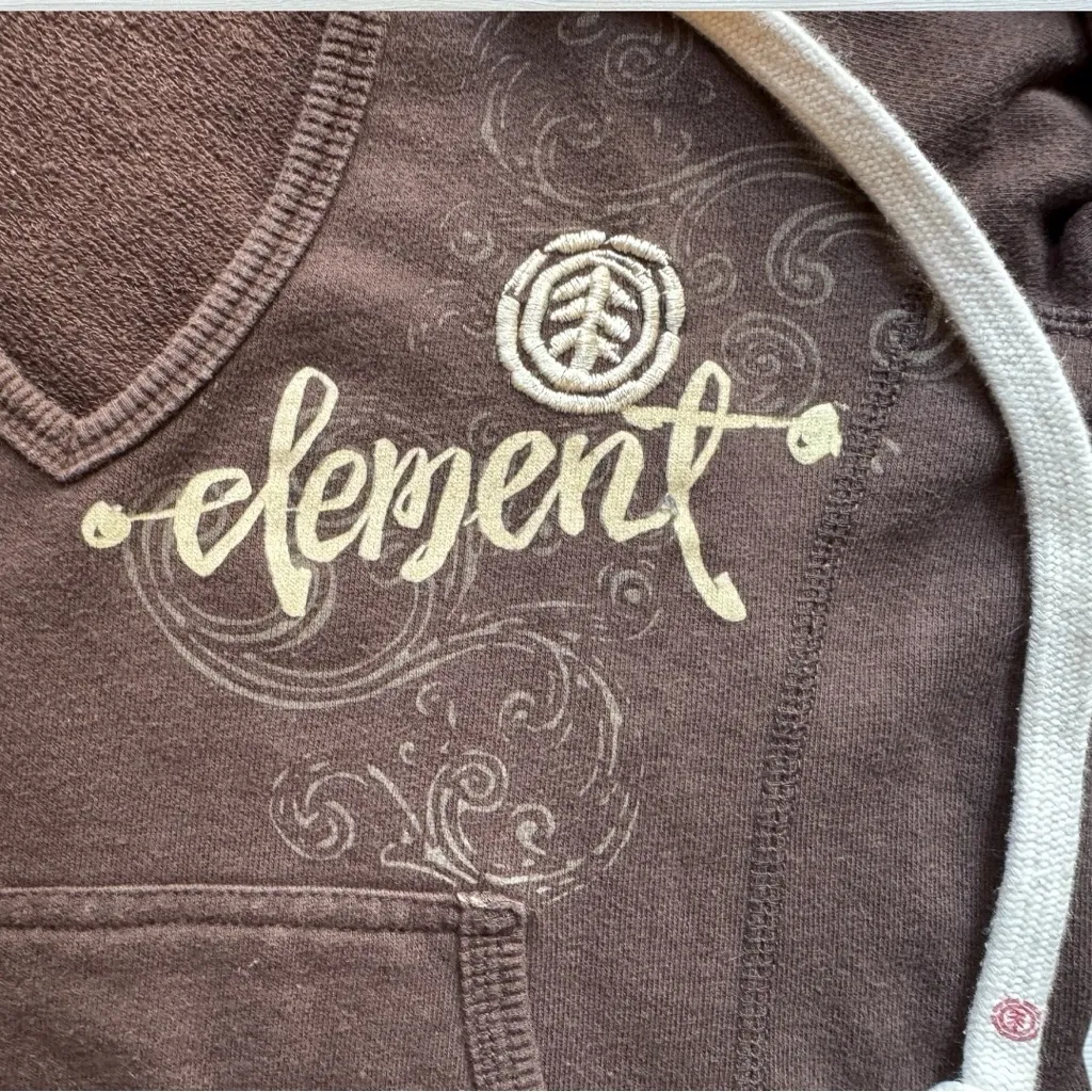 ELEMENT Brown Graphic Hoodie Sweatshirt – Size XS (Juniors Fit) - Image 2