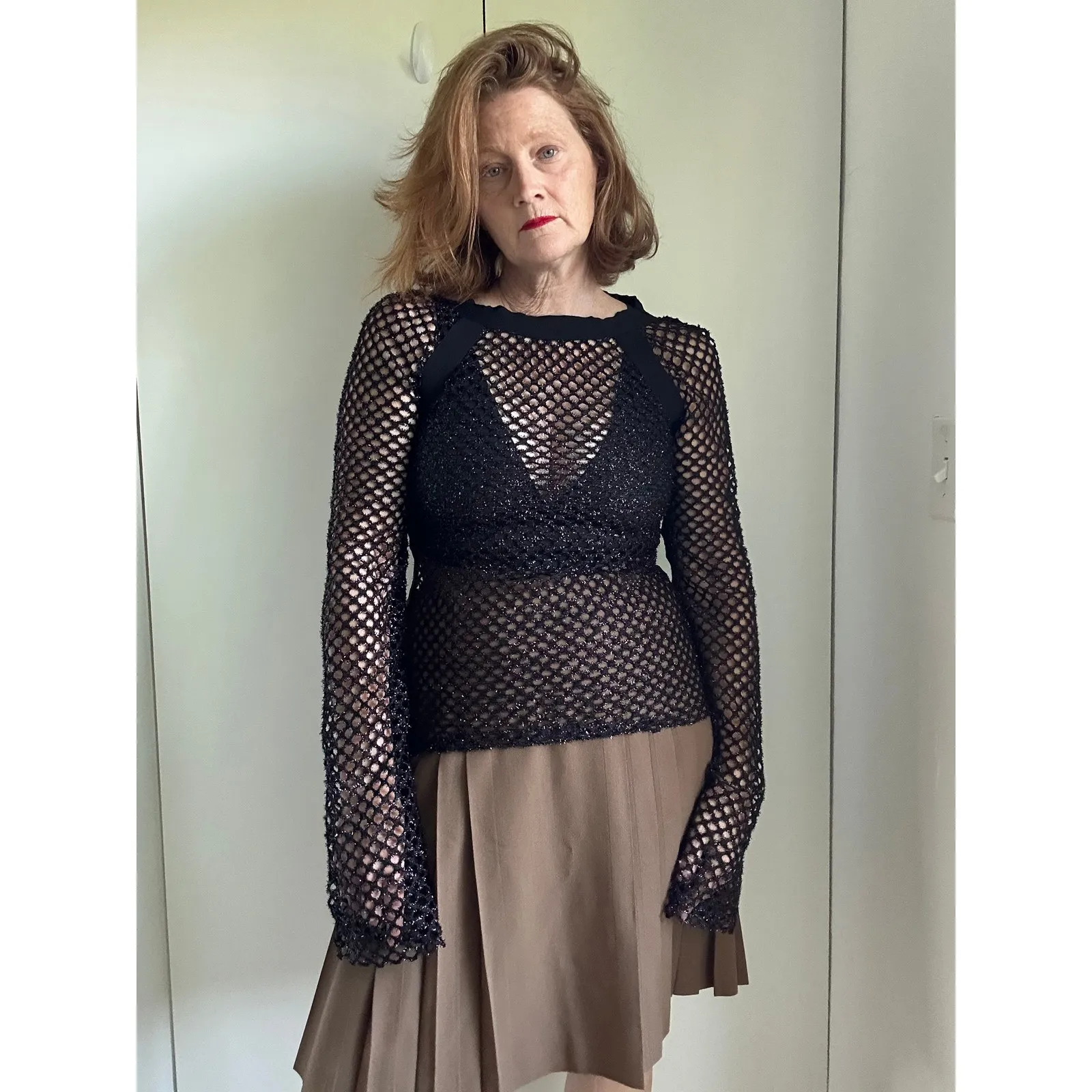 KYE Opening Ceremony Mesh Black Shirt Size Medium Sheer Punk Goth Grunge Style - Image 4