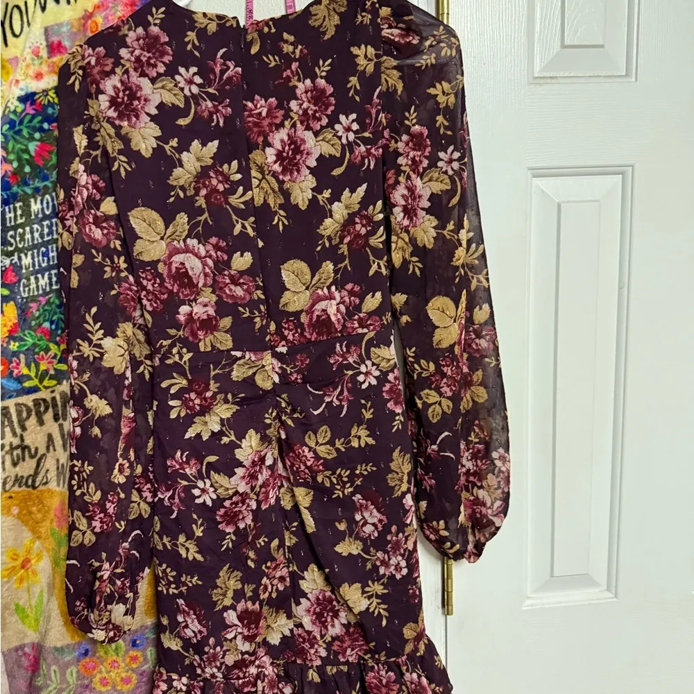 Express Burgundy Floral Dress​ - Image 4