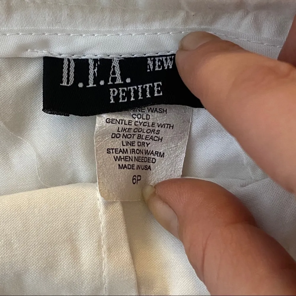 D.F.A. Petite white skirt with striped tie Size 6P - Image 6