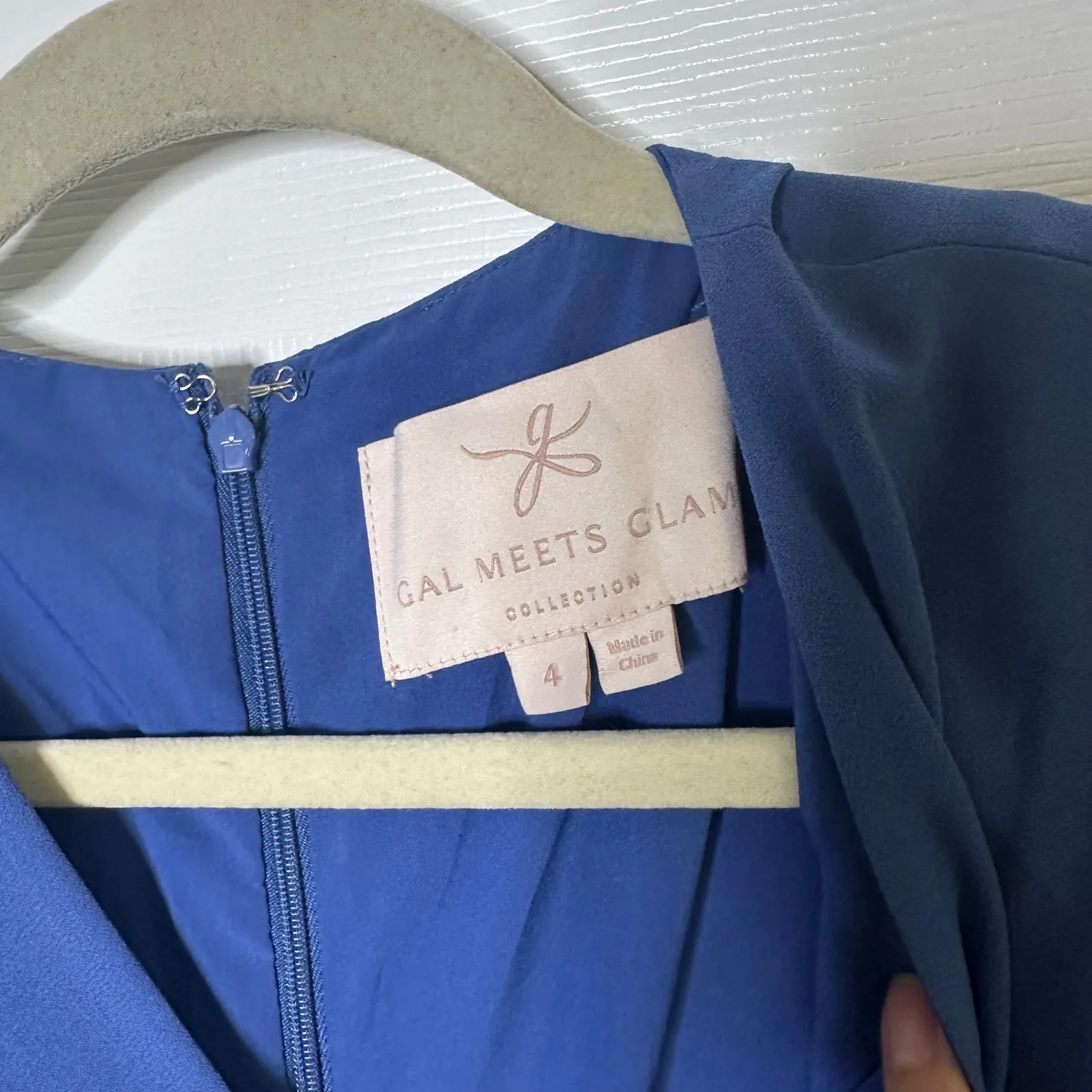 Gal Meets Glam Seraphina‎ Crisscross Bodice Midi Dress Paris Blue Size 4 - Image 3