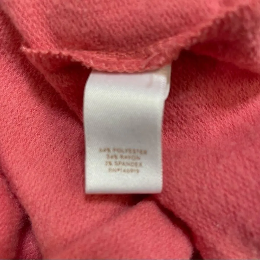 Lauren Conrad Sweatshirt Women’s Medium coral pink elastic hem lightweight - Image 6