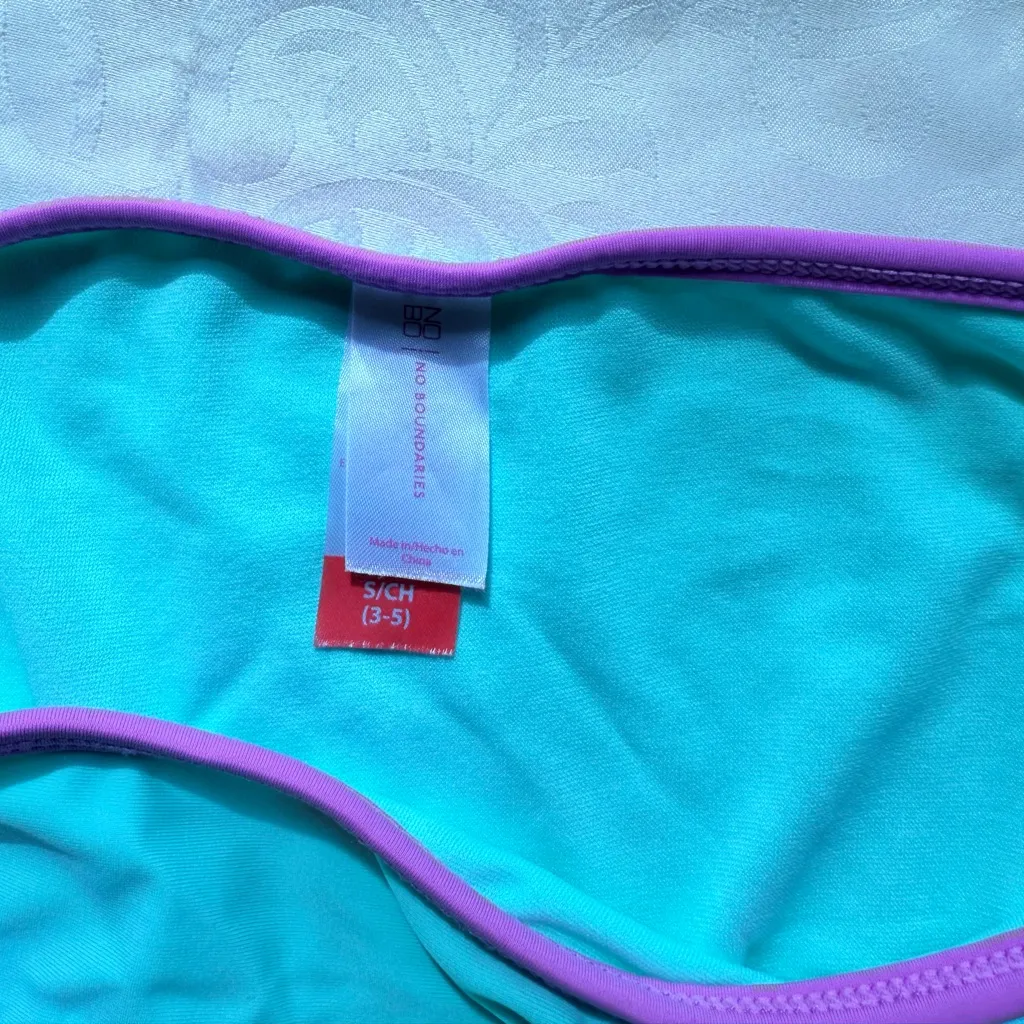 No Boundaries Women's Teal and Puple Bikini Set - Image 5