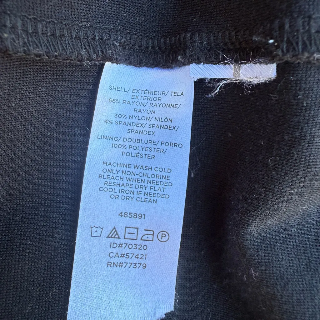 Ann Taylor Black Sheath Dress Womens Size 6 Tall V Neck 3/4 Sleeve Business EUC - Image 11