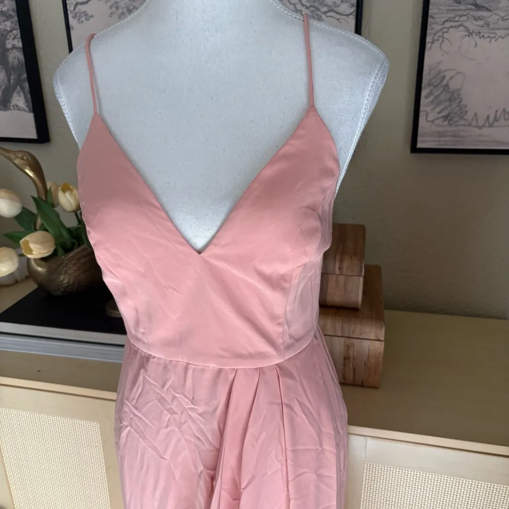 SHONA JOY Core Cocktail Draped Sleeveless Midi Dress Dusty Pink Tulip‎ Size 4 - Image 4