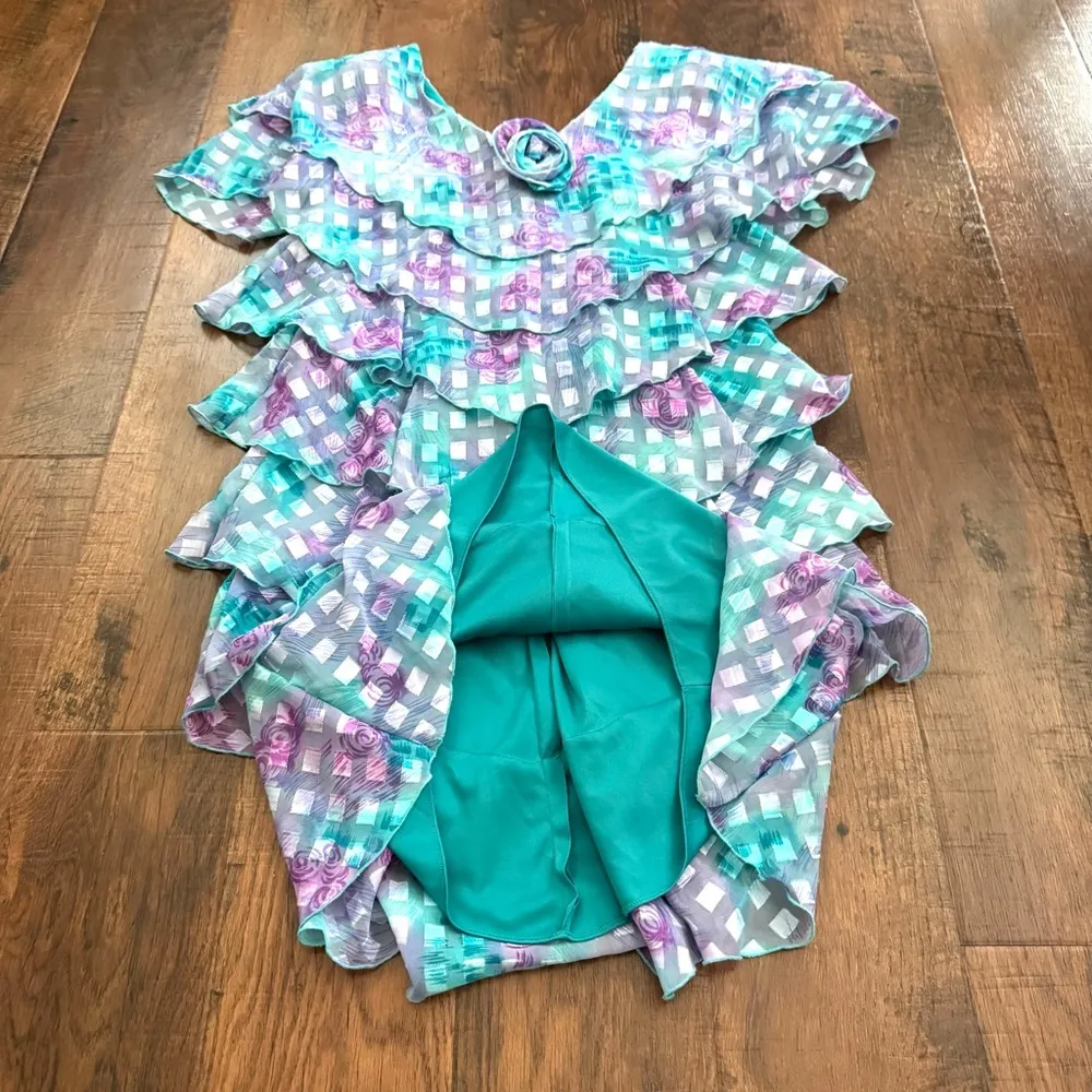 Totally late 1980s early 1990s vintage tiered cocktail dress by PATRA, size 8 Blue - Image 9