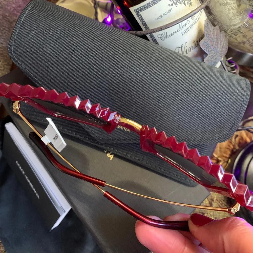 Authentic DOLCE & GABBANA 60mm butterfly acetate/metal Sunglasses - Image 11