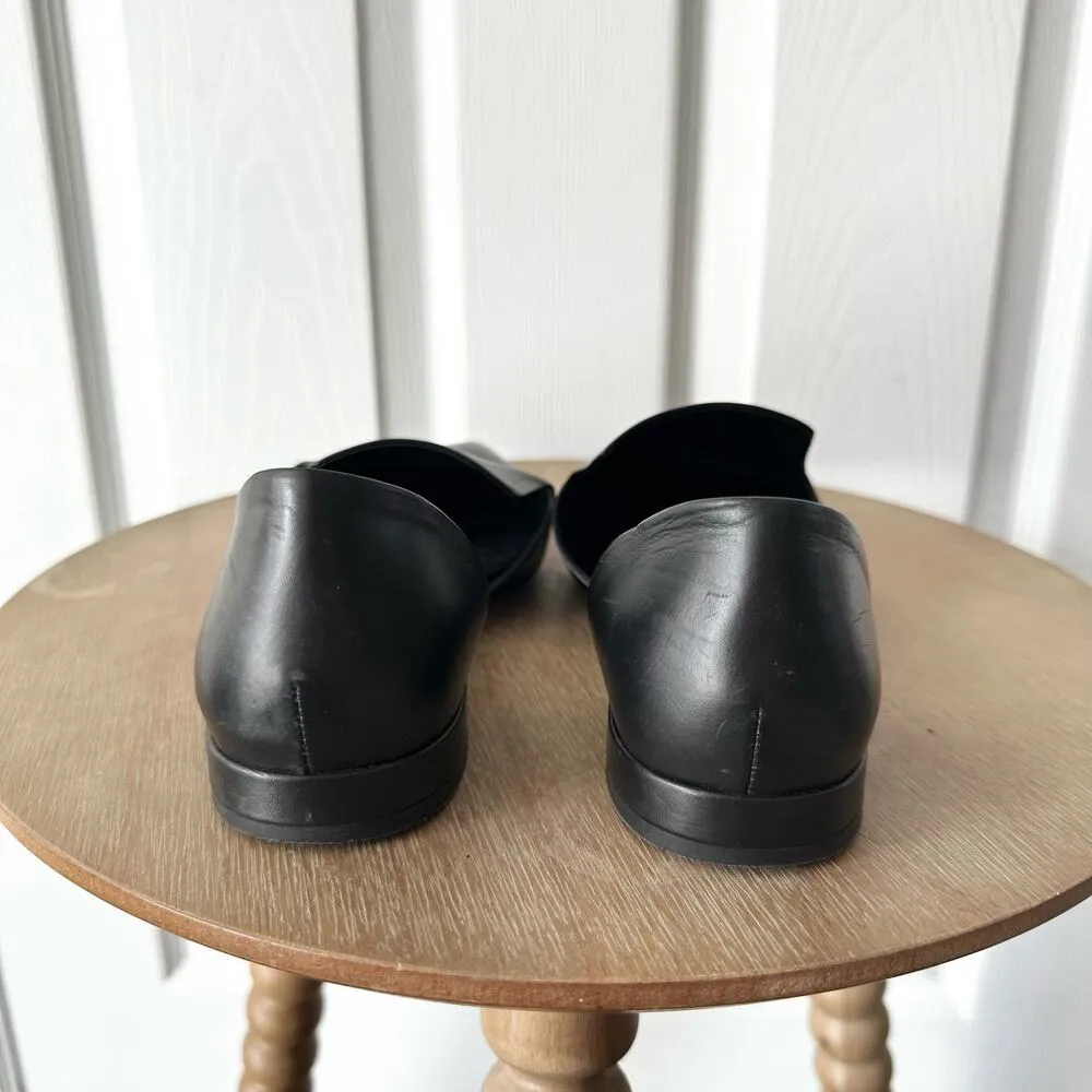 Vince Black Leather Damris D'Orsay Cut Out Pointed Toe Soft Loafer Flats 5.5 - Image 6