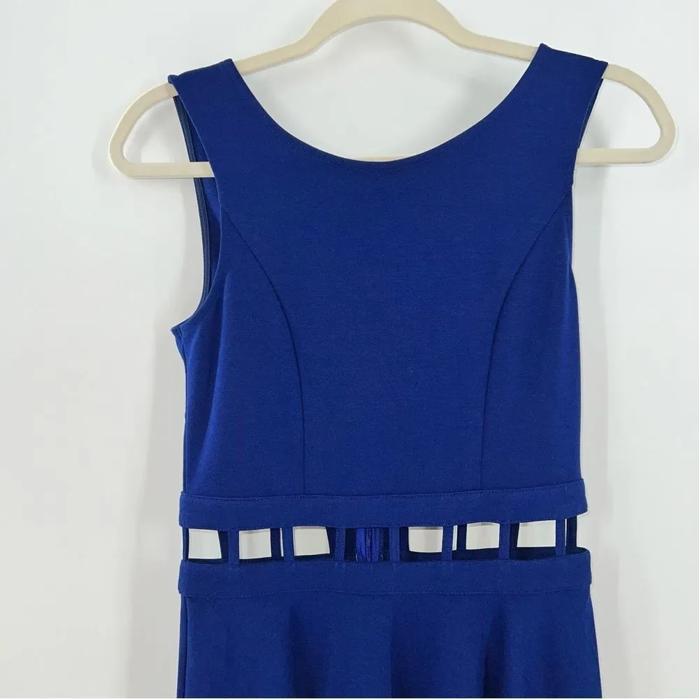 Sweet Rain Women's Skater Dress w/Open Cutouts @Waist in Royal Blue Size S - Image 4