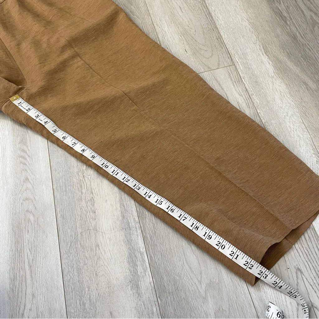 Draper's & Damons Pants NWT silk linen straight leg crop womens Brown (xlarge) - Image 3