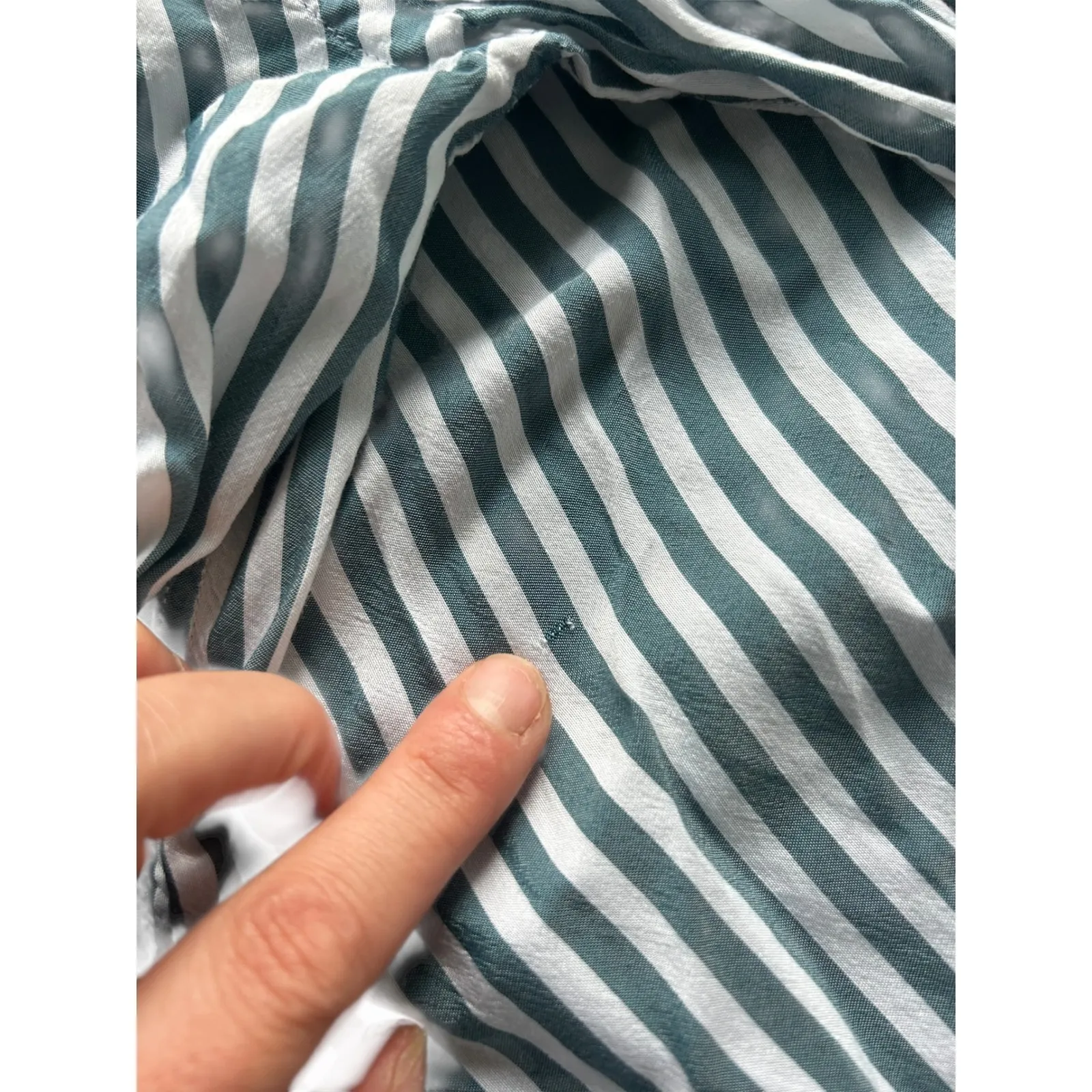 The Kooples Paris Striped Band Collar Slim Fit Long Sleeve Shirt Women's Size M - Image 9