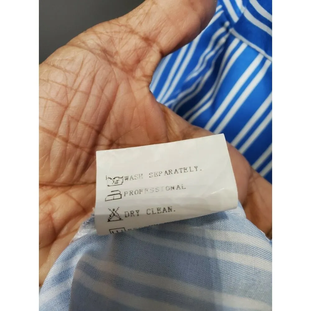 Misslook Women's Blue Cotton & Polyester Round Neck Sleeveless Long Maxi Dress M - Image 10