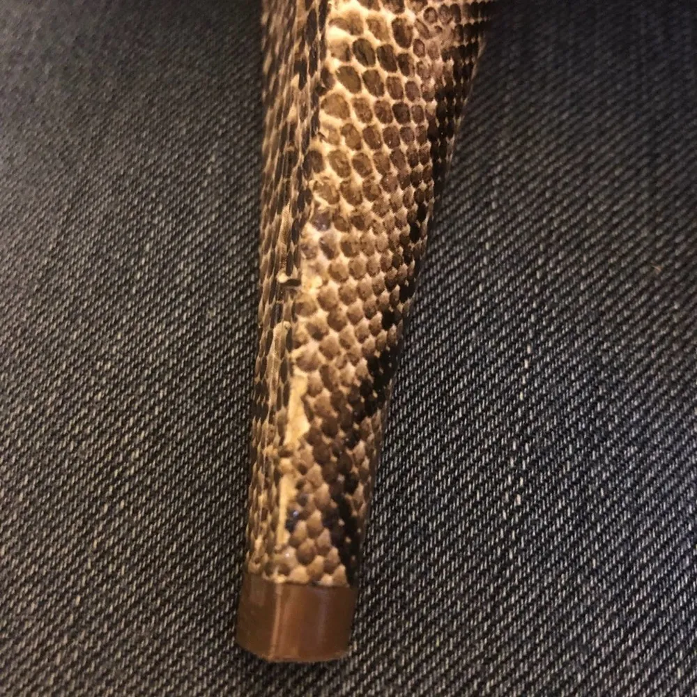 Limelight Snakeskin Open Toe Heels, Size 6 - Image 5