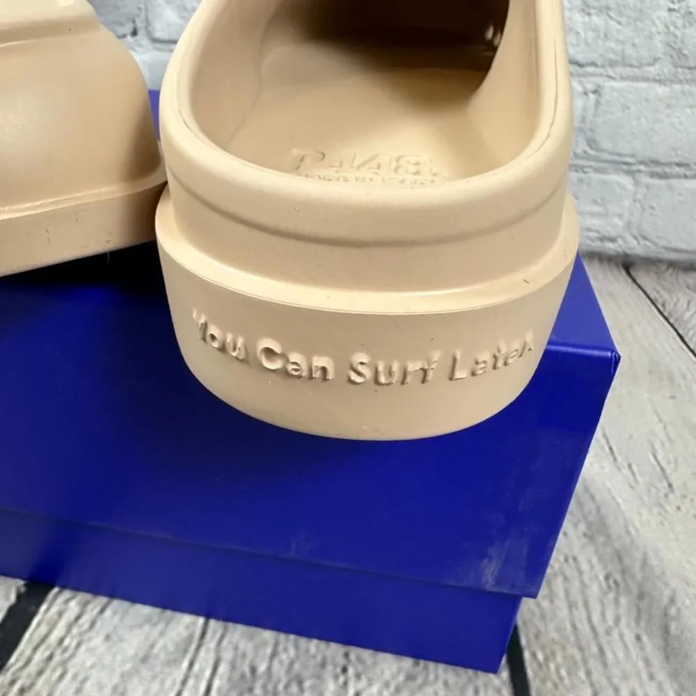 P448 Women’s Flo Apron Toe Mules Shoes Lightweight Italian Taupe Cipra 40-41 NIB - Image 5