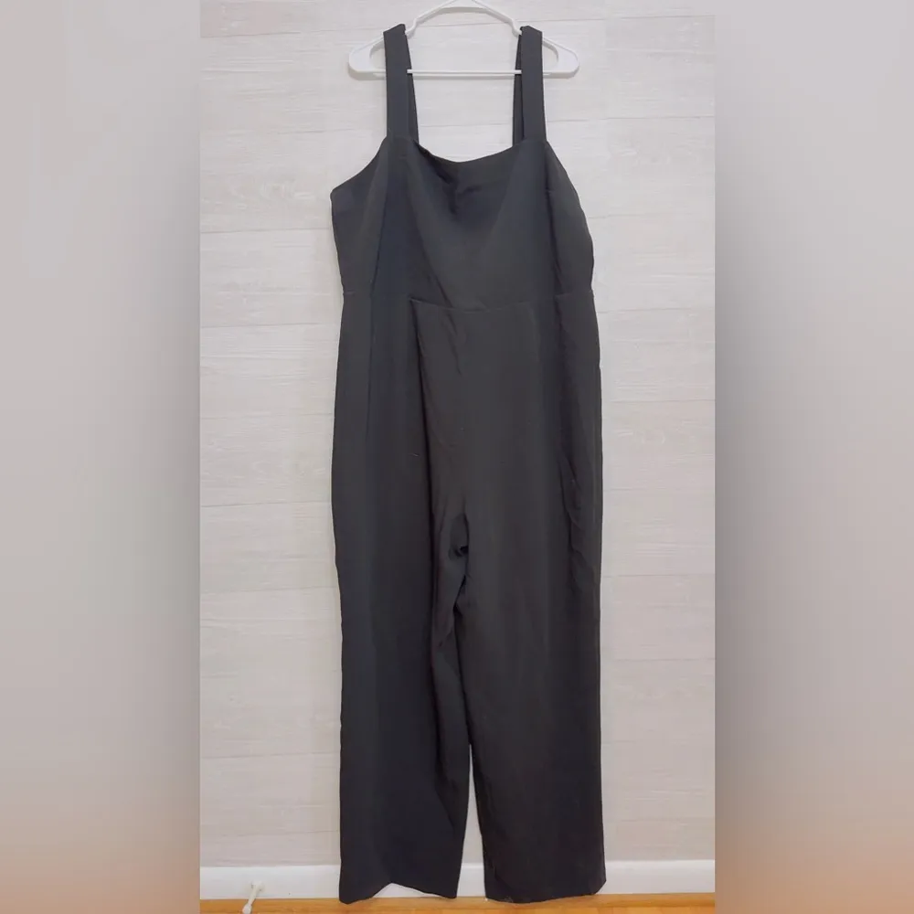 Good American NWT Women's Luxe Column Jumpsuit in Black001 size 6 plus size 3X - Image 3