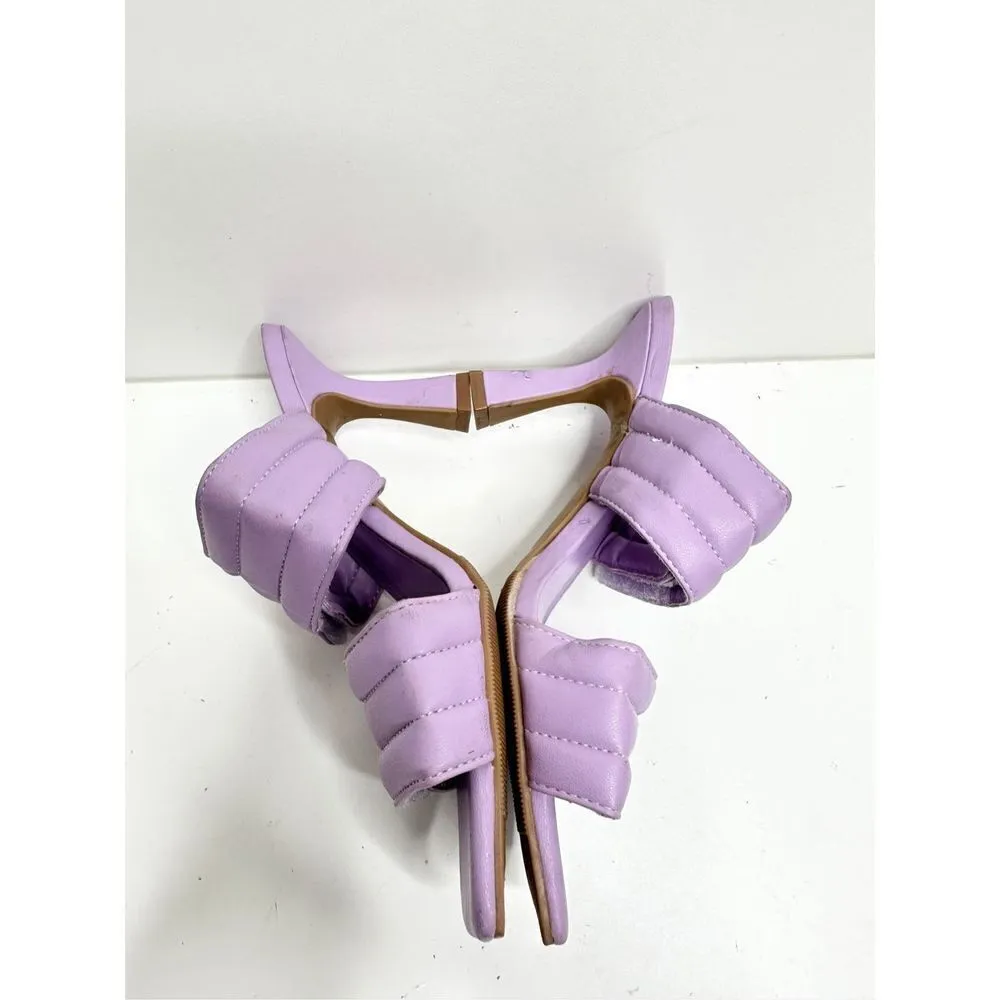 Abound Shoes‎ Womens Size 5 Qarly Heeled Purple Square Toe Slip On Sandals - Image 6