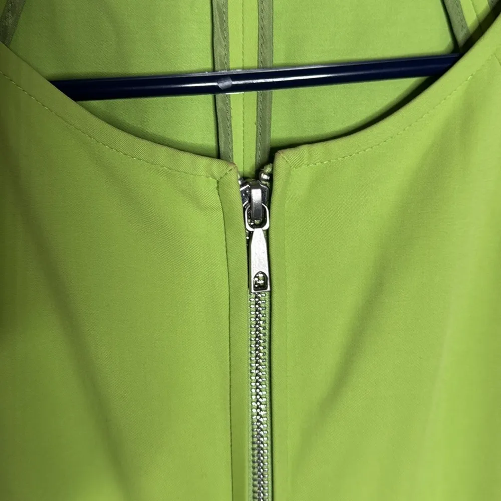 Lafayette 148 New York Green Sleeveless Cotton blend Dress Zip Up Size 16 - Image 7