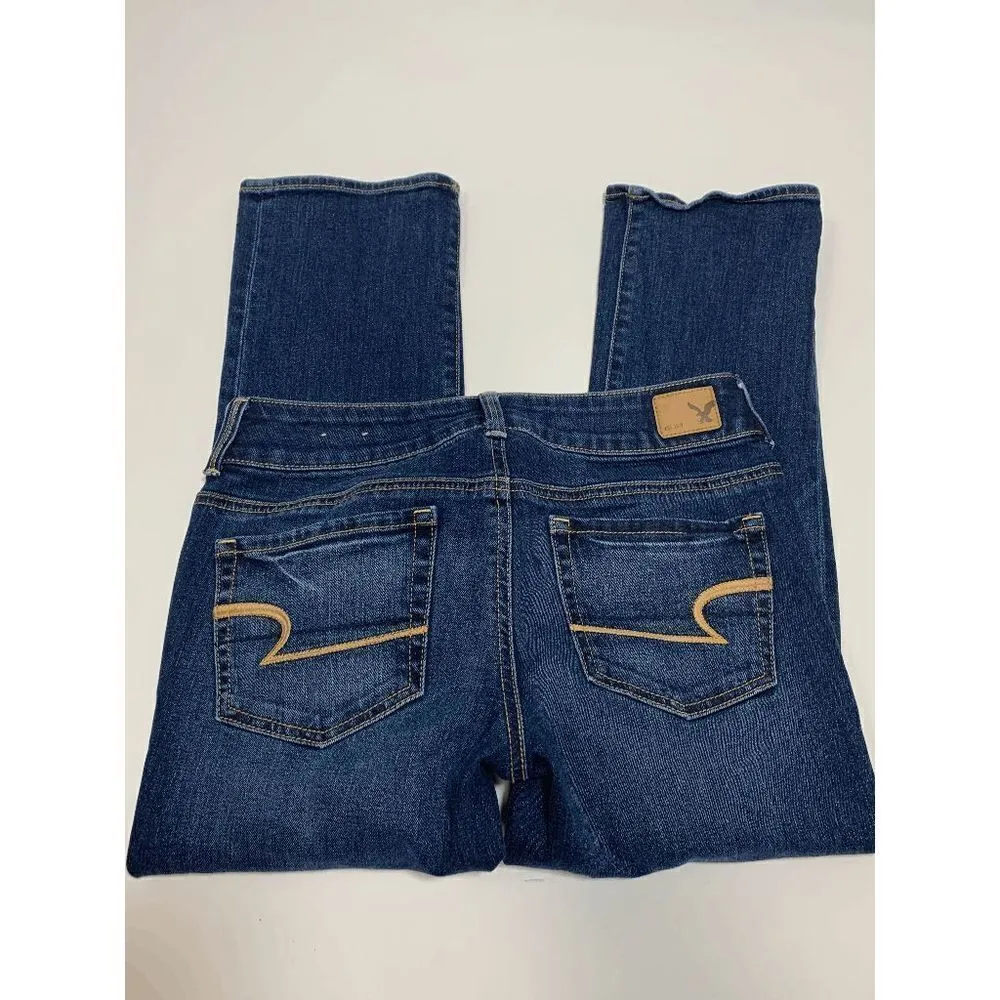 American Eagle Outfitters Womens Denim Jeans Artist Crop Blue Wash Size 4 - Image 7