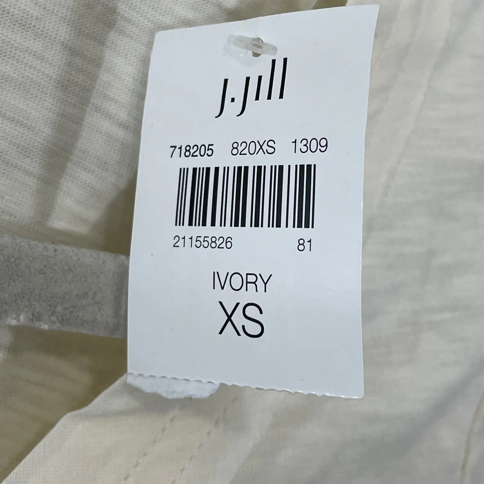 NWT J. Jill Ivory Voile Trim Slub‎ Tee V Neck Long Sleeve Cotton Women XS Shirt - Image 4