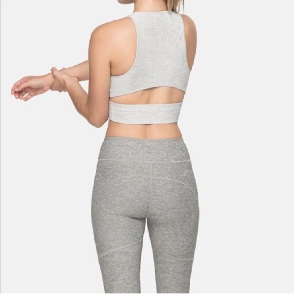 Outdoor Voices Medium Gray Slashback Cropped Tank Top Sports Bra - Image 6