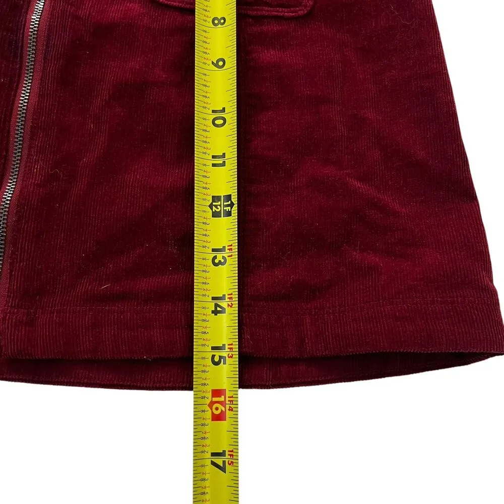 Hollister Maroon Corduroy A-line Mini Skirt Women Size 1 | 60-43 - Image 5