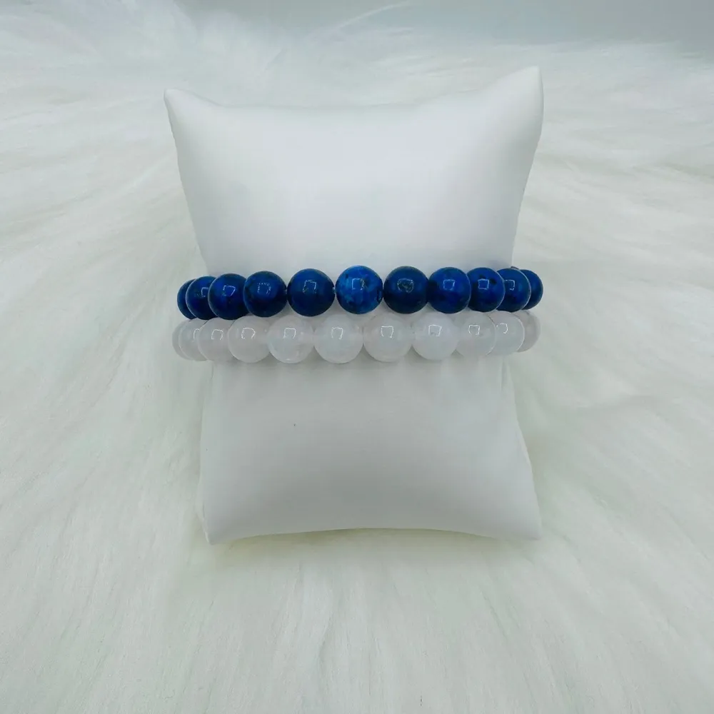 Ice & Water Beaded 8mm Beads Bracelet Blue - Image 6