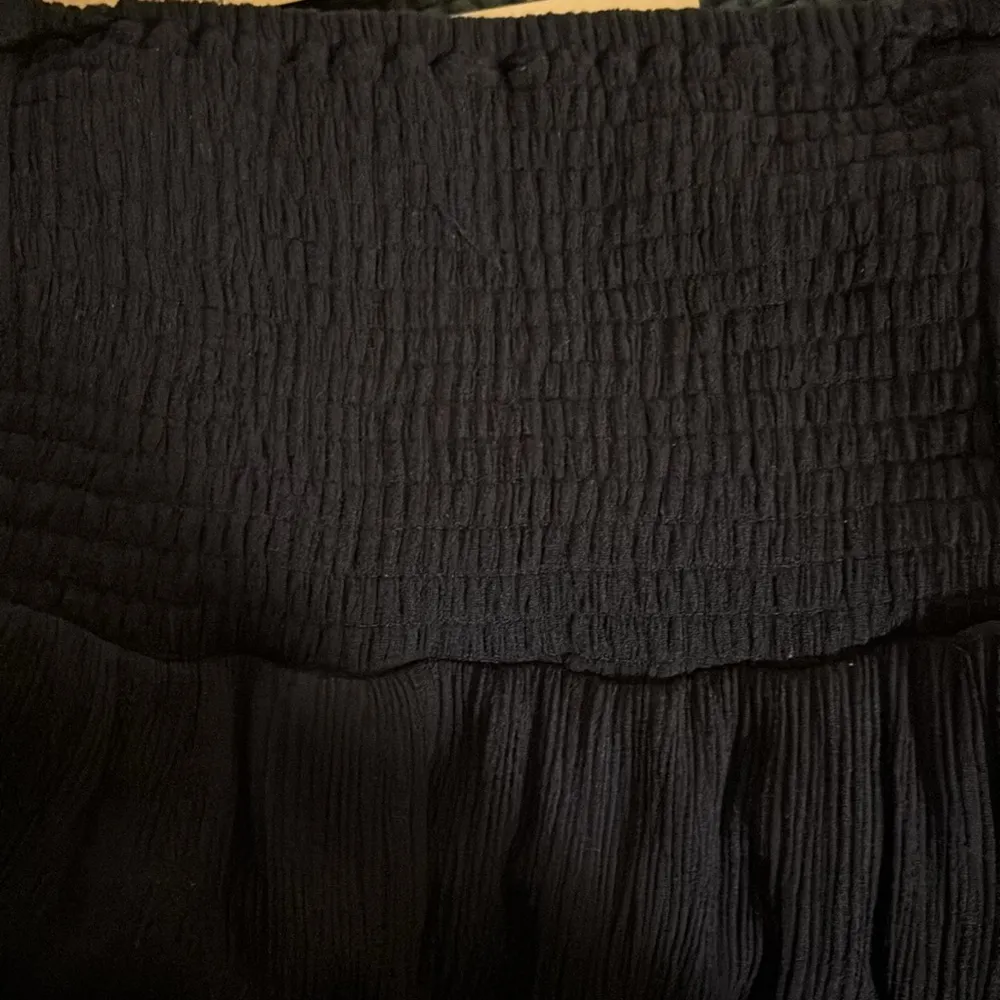 Gauze Hi Lo Maxi Dress Sz 1X Navy Embroidered Smocked Cruise Vacation - Image 8