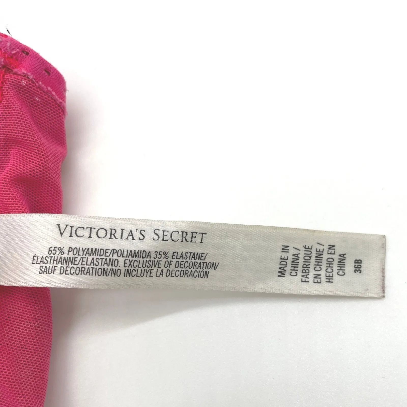 Victorias Secret VSX‎ Sport Bra 36B Strappy Back Hot Pink Activewear Athleisure - Image 6
