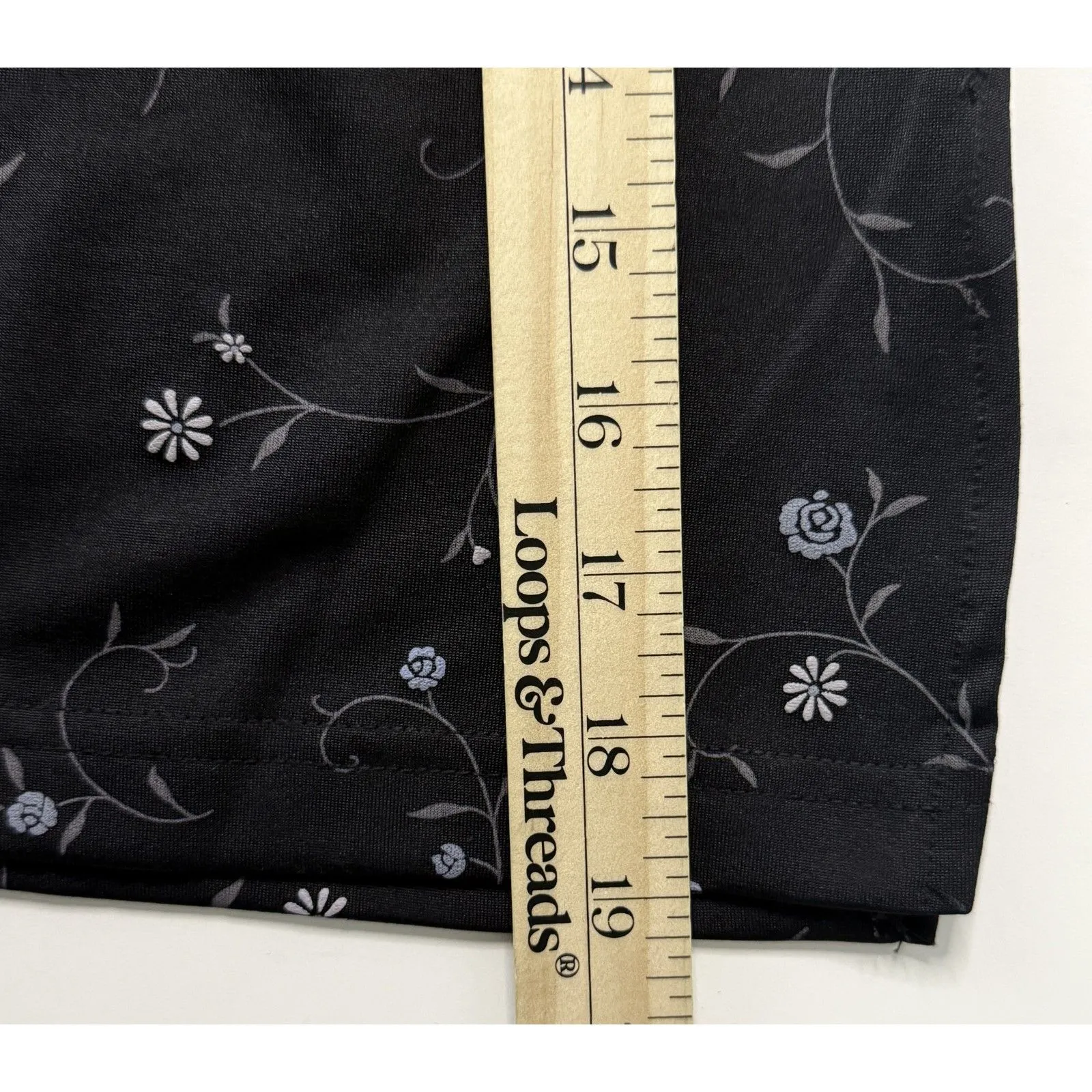 Vintage Y2K Pssst Black Dainty Floral Stretchy Elastic Waist Mini Skirt Sz M Size M - Image 6