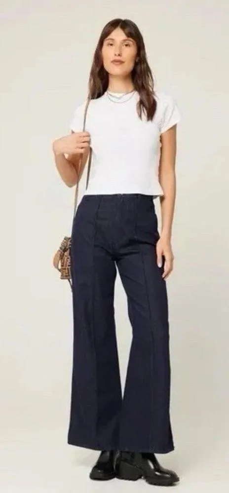 ROLLA'S NWT Size 27 Stay Blue Studio Flare High Rise Denim Jeans Wide Leg Boho - Image 1