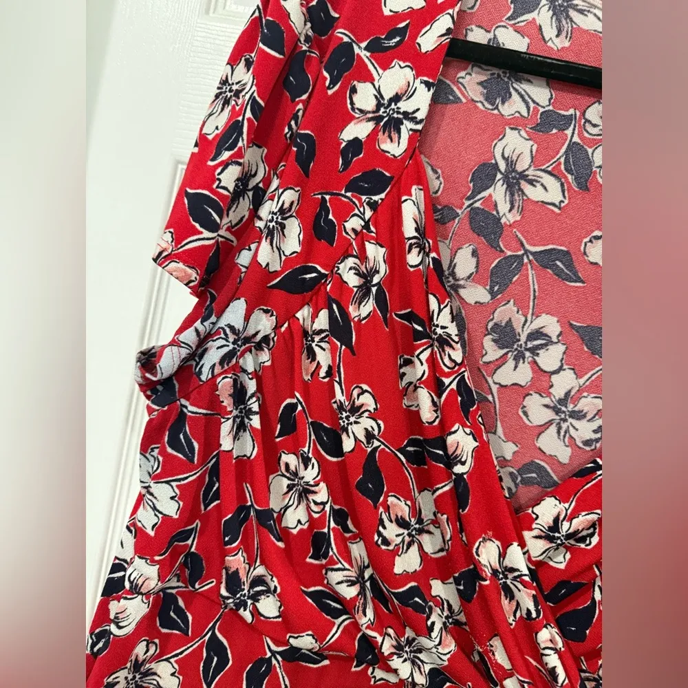 🎄Leota Floral Red Wrap Dress - Image 2