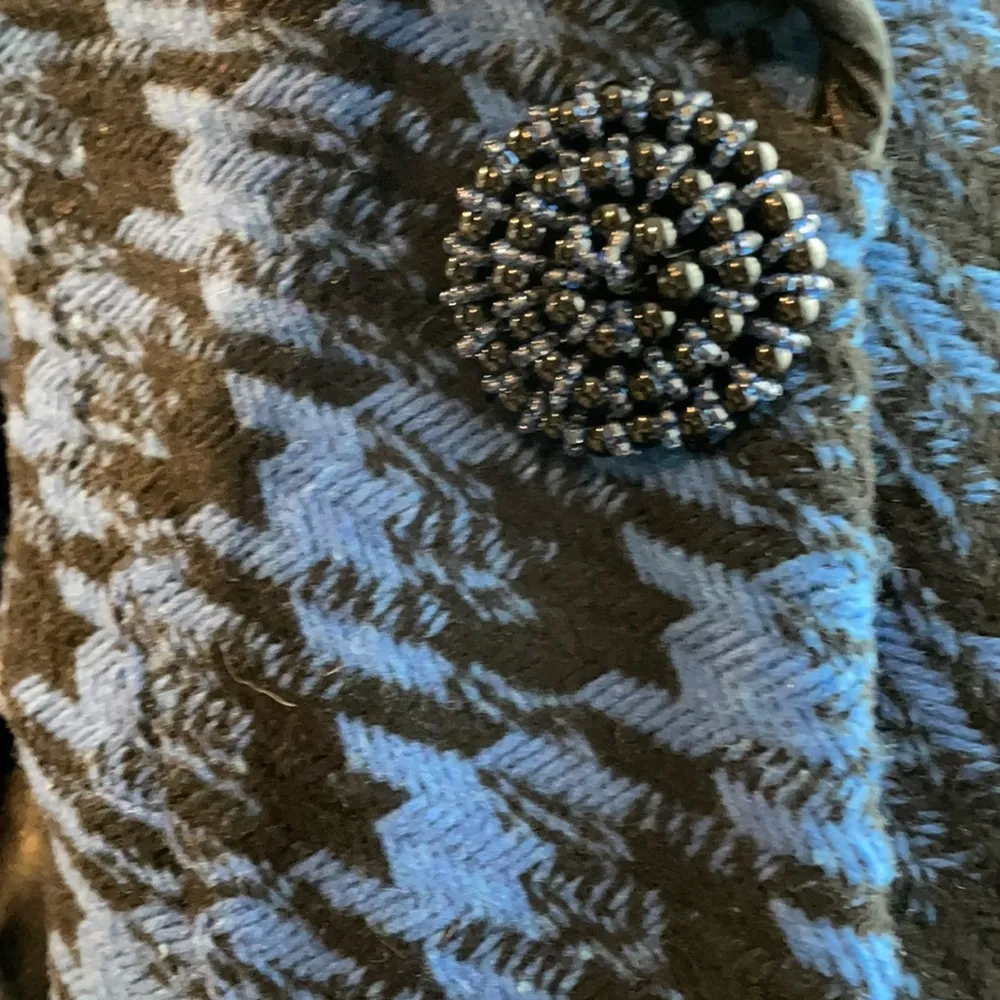 VERTIGO PARIS Indigo Blue and Black Chic Bat Sleeve Blazer Jacket Size Medium - Image 6