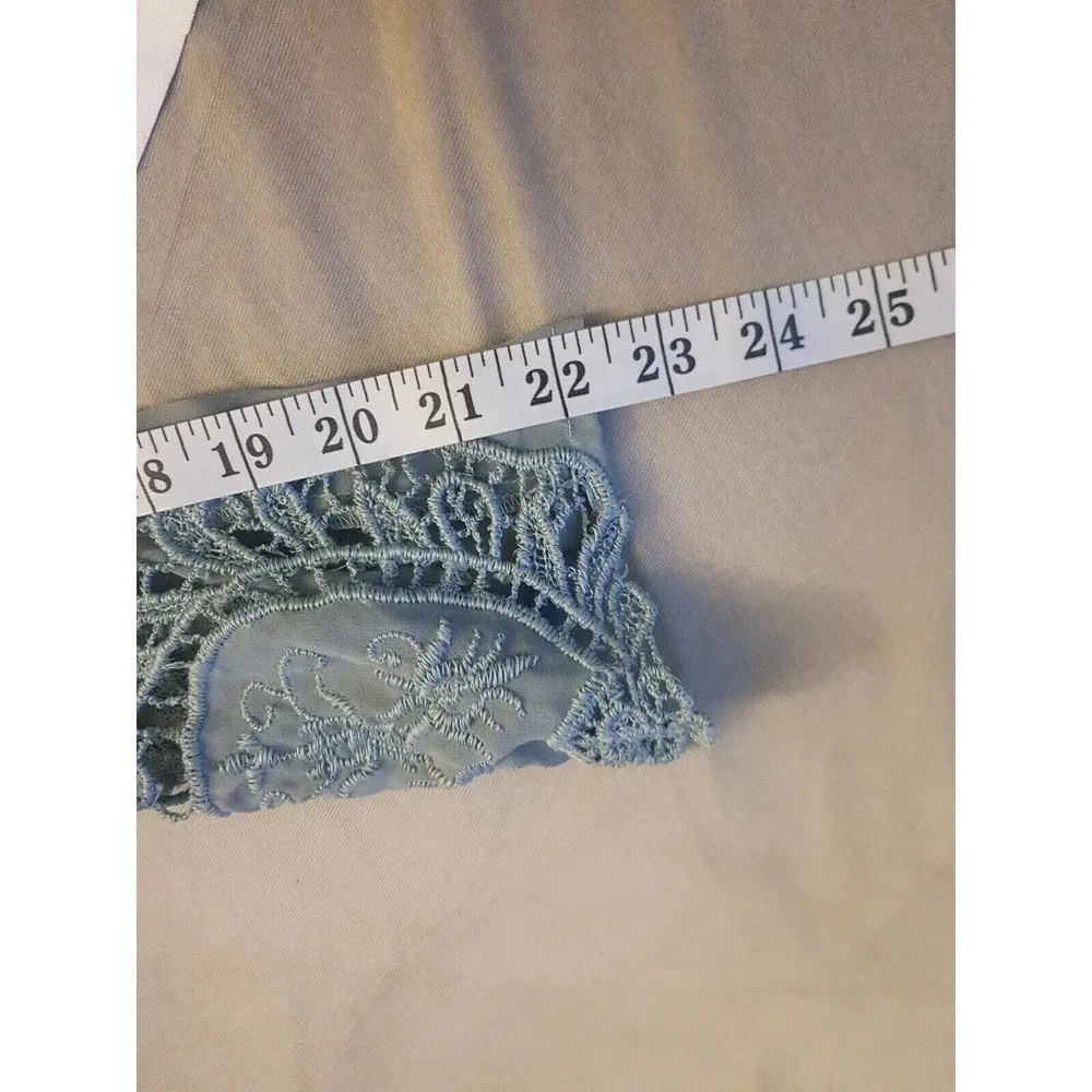 H&M Divided Womens Dress Sz 2 Green Lace Embroidered Sheer Pintuck Southwestern - Image 13