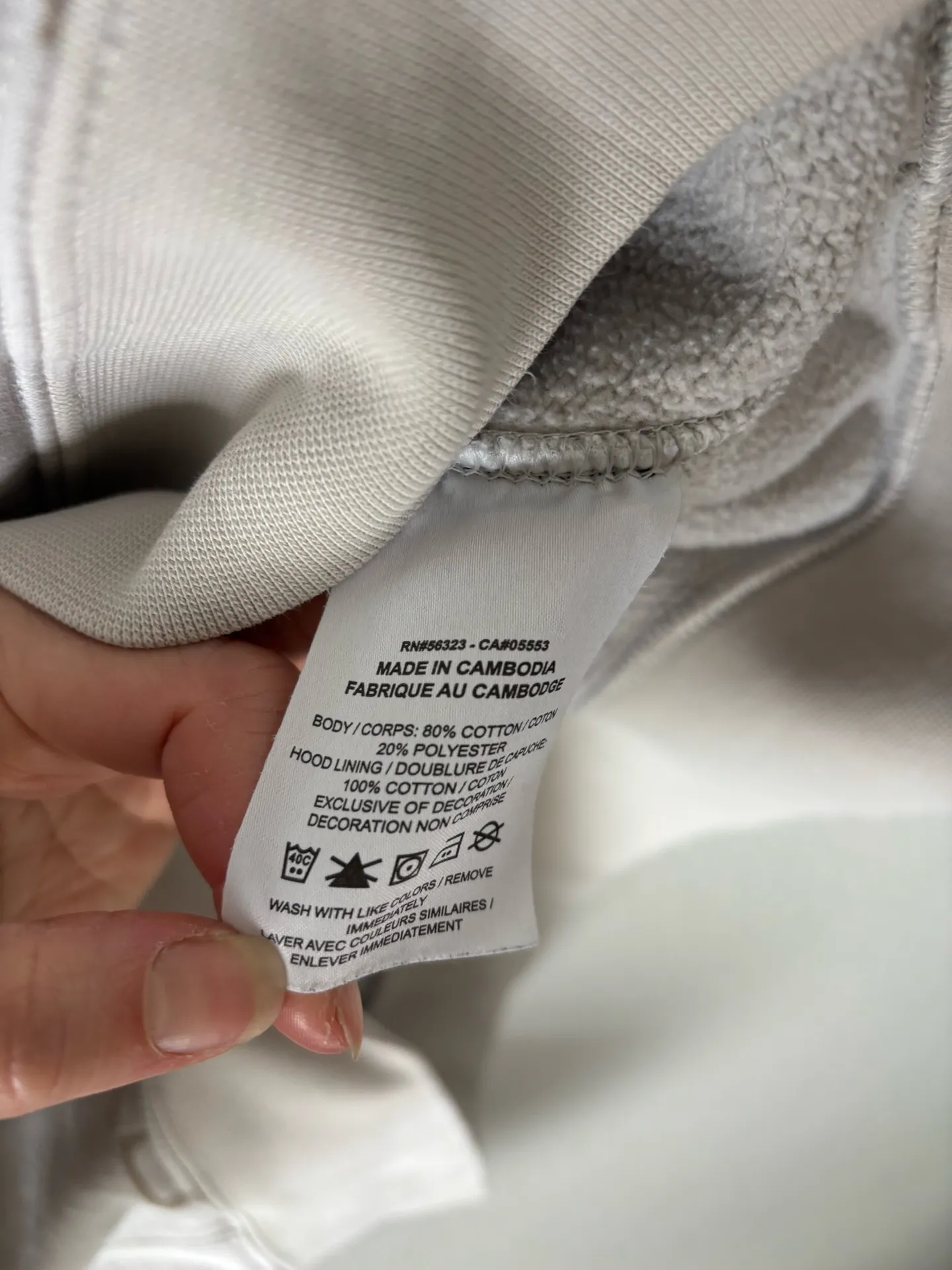 Cream/grey Nike Hoodie - Image 7