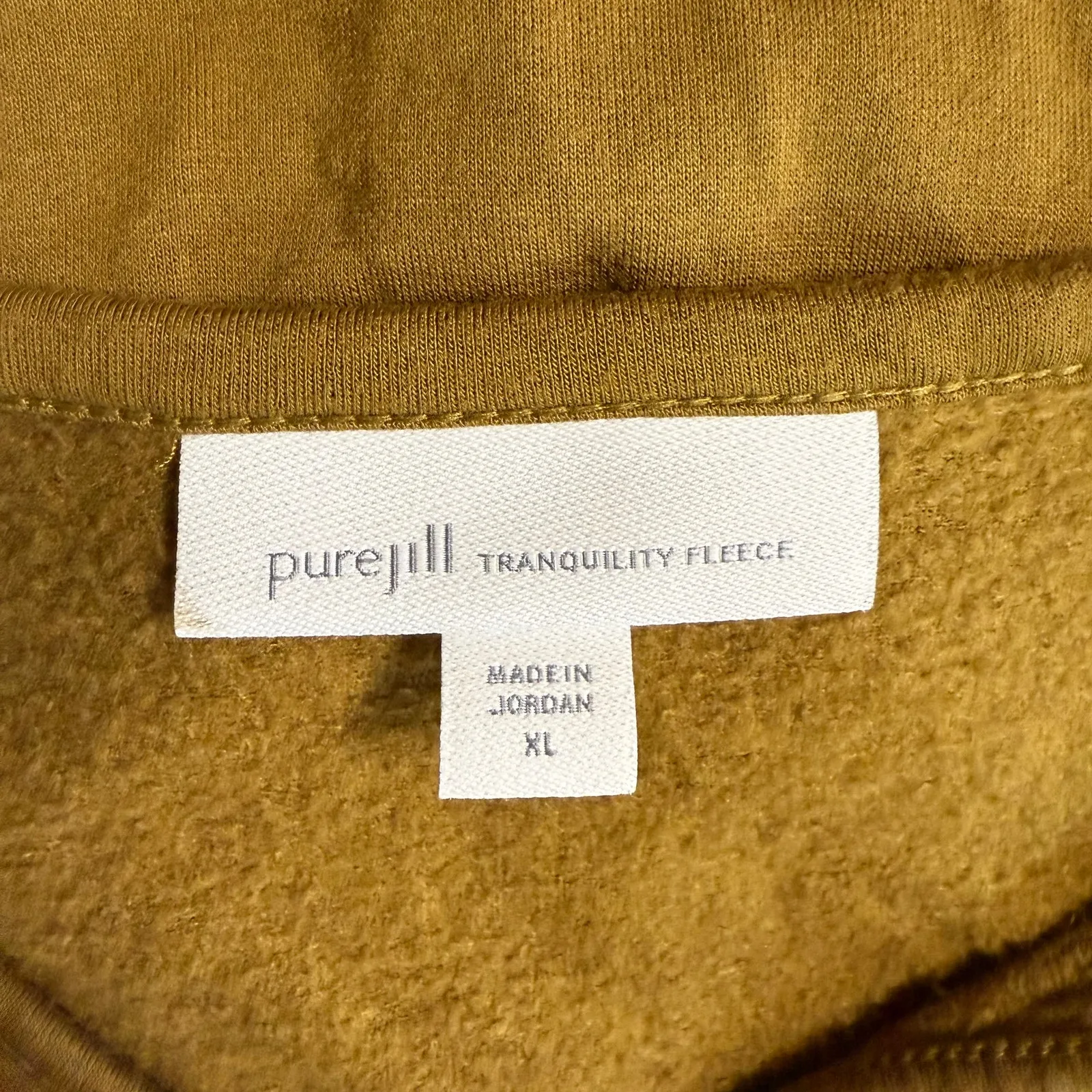 J Jill Pure‎ Jill XL Tranquility Fleece Tunic Top Mustard Green Soft Stretch $89 - Image 3