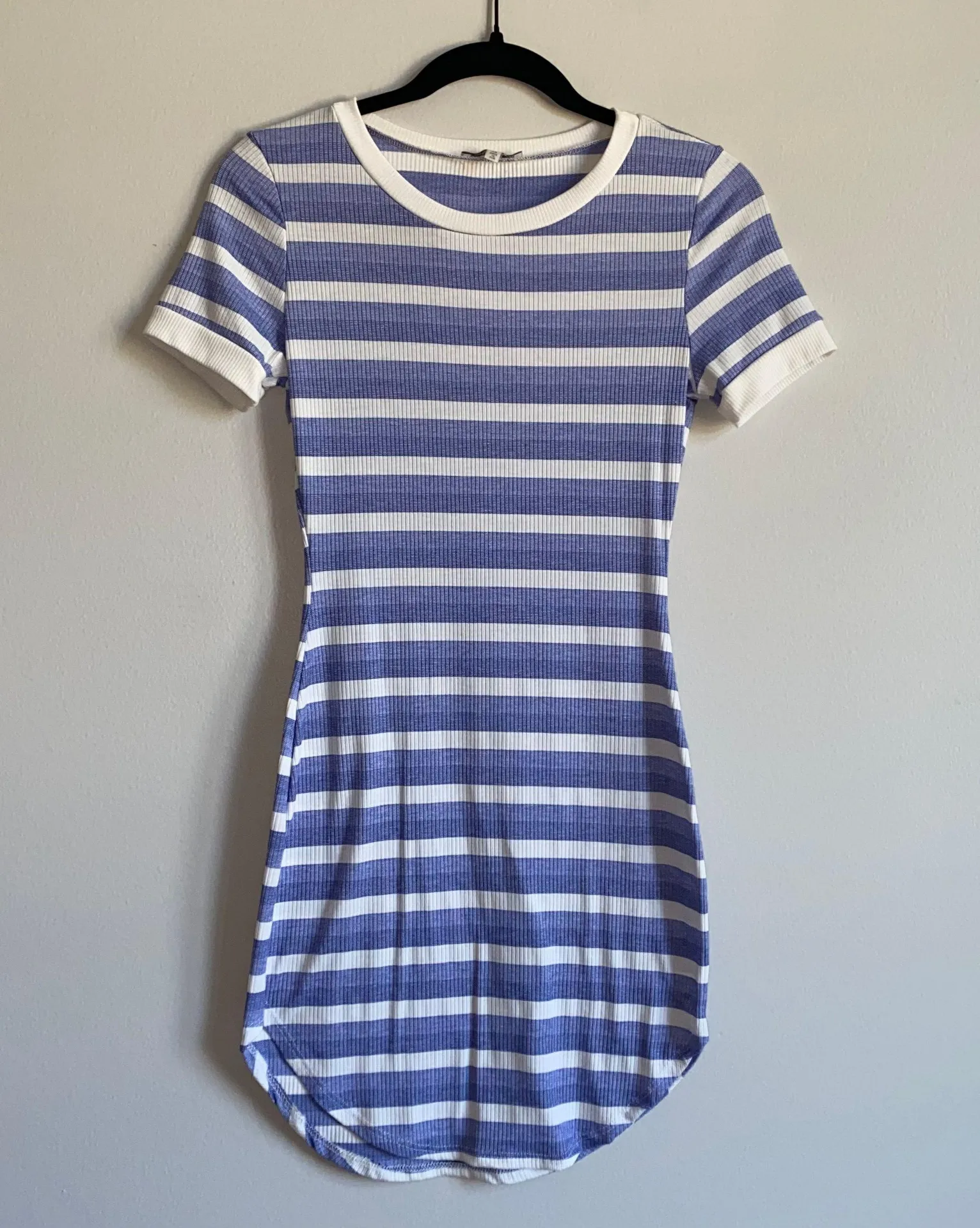 Striped Dolphin Hem T-Shirt Dress - Image 2