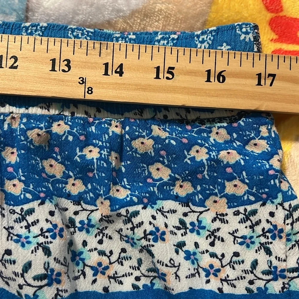 American Eagle large boho wide leg drawstring pants paisley striped blue pink - Image 9