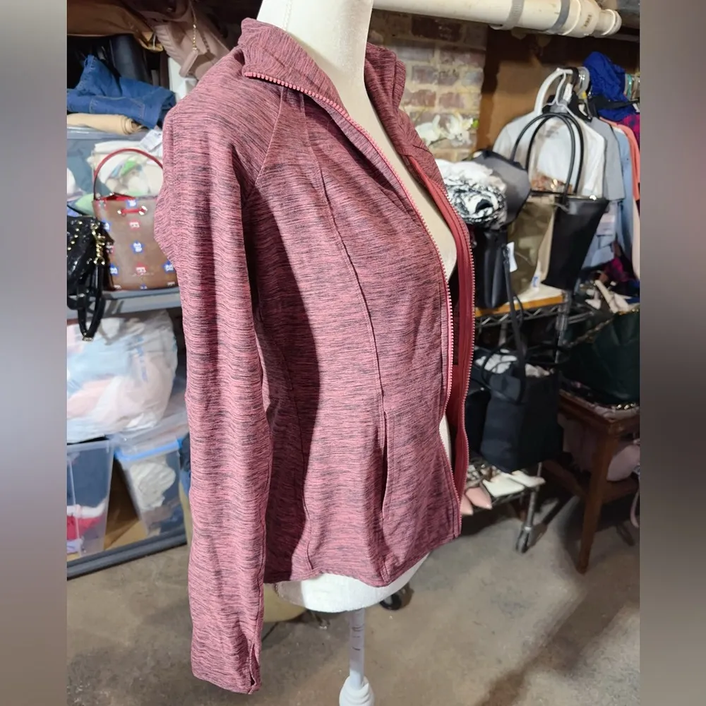 YOGALICIOUSLUX color HTR.SLATE ROSE super stretchy active jacket top long sleeve - Image 4