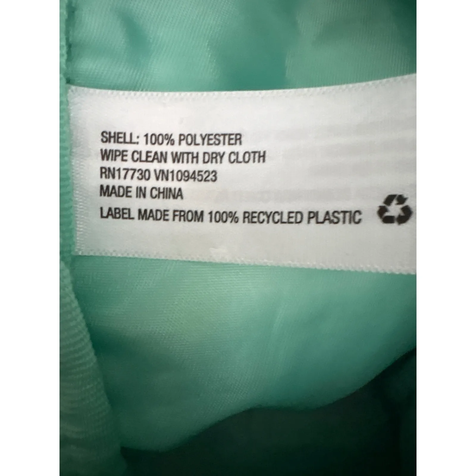 Stoney Clover Lane Velour Backpack Mint Green Gold Zipper Embellished - Image 8