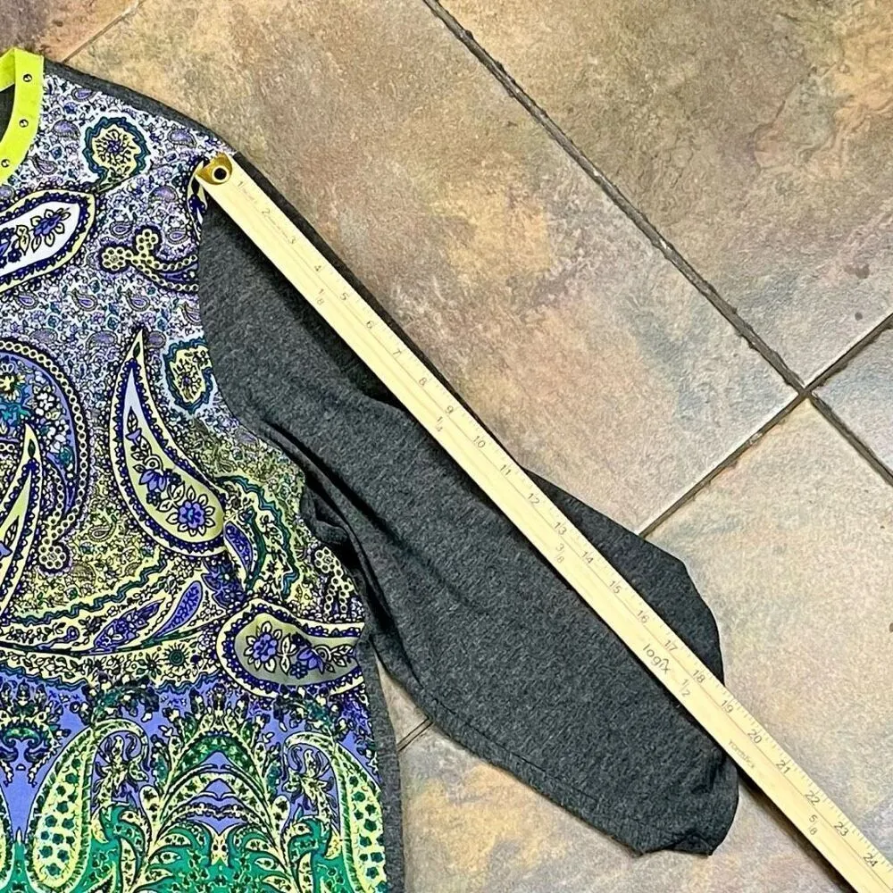 Multiples Paisley V-neck 3/4 Sleeve Blouse 3X - Image 6