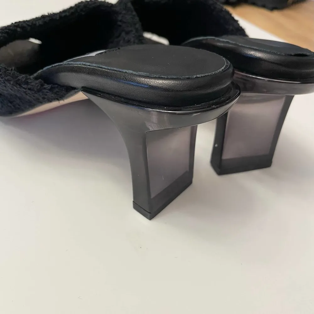 NWOB MIISTA London Wendy Black Towel Mule Sandals Size 37 Shoes Square Toe - Image 10