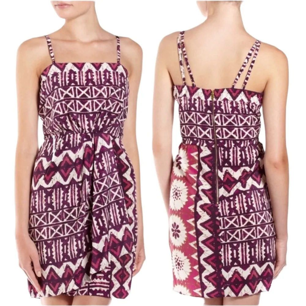 Anthropologie x Yoana Baraschi ✧ Tribal Print Faux Wrap Dress ✧ Pink Red - Image 13