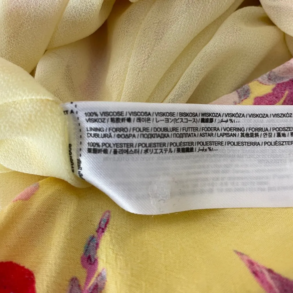 Mango MNG Skirt Romance Yellow Floral Ruffle Frill Mini Flirty Feminine Romantic - Image 11