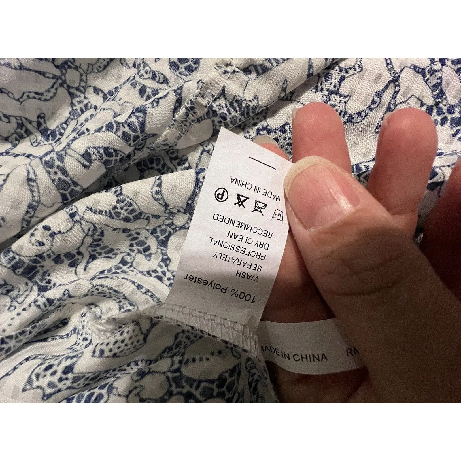 AVANTLOOK Anthropologie Floral Print Smoked Dress Midi Blue Size Small - Image 14