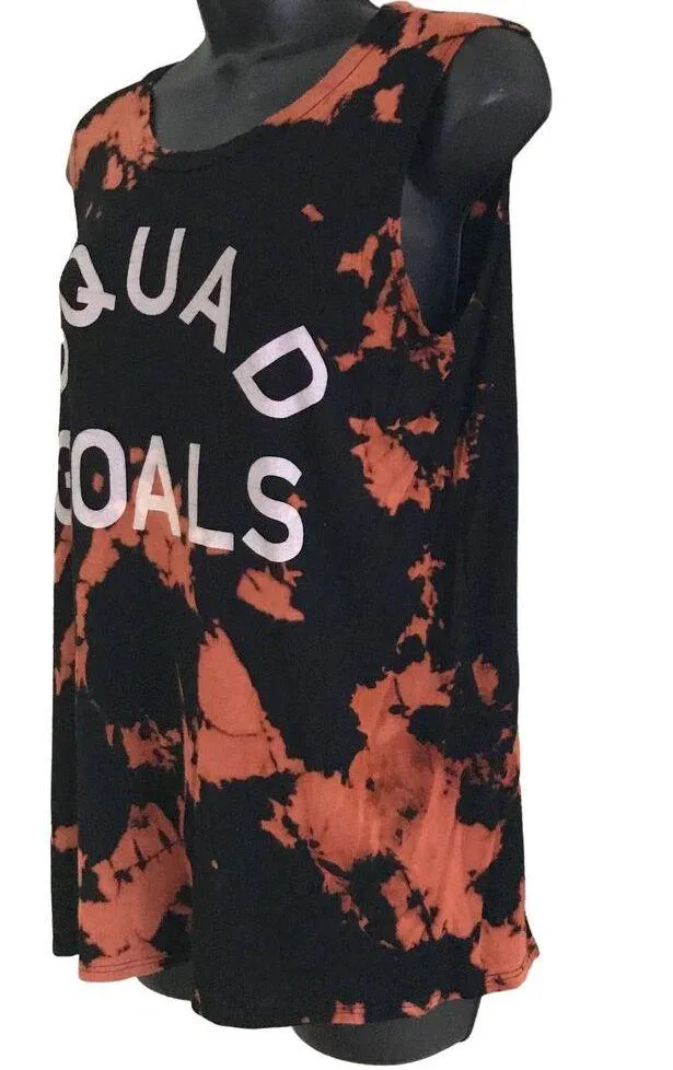 Bleach Dyed Black Tank Top Squad Goals Size Medium - Image 5