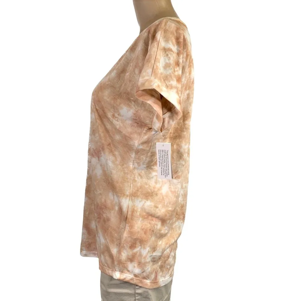 Style and Co Womens T Shirt Top Tie Dye Capped Sleeve Pullover Lightweight Small - Image 7