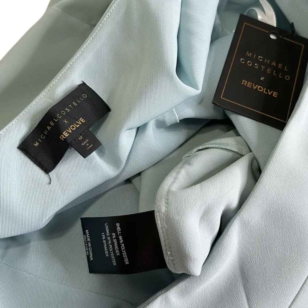 MICHAEL COSTELLO Ava One Shoulder Mini Dress, Ice Blue, Medium - Image 13