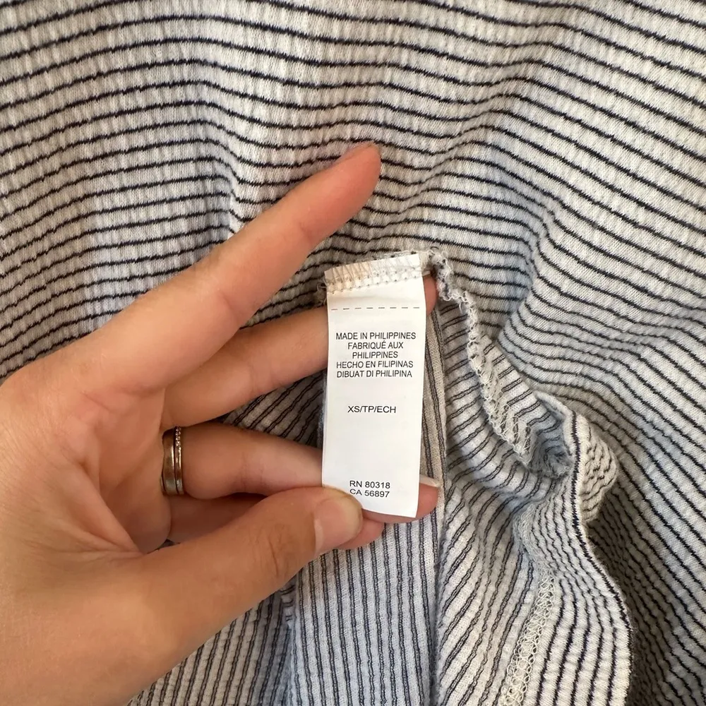 Lucky Brand Stripe Ruffle Bell Sleeve Knit Mini Shirt Dress Women’s X-Small - Image 5