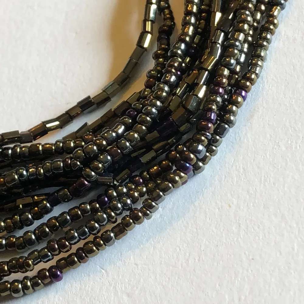 Premier Designs Black/Bronze Iridescent Beaded Boho Multi Strand Necklace - Image 3